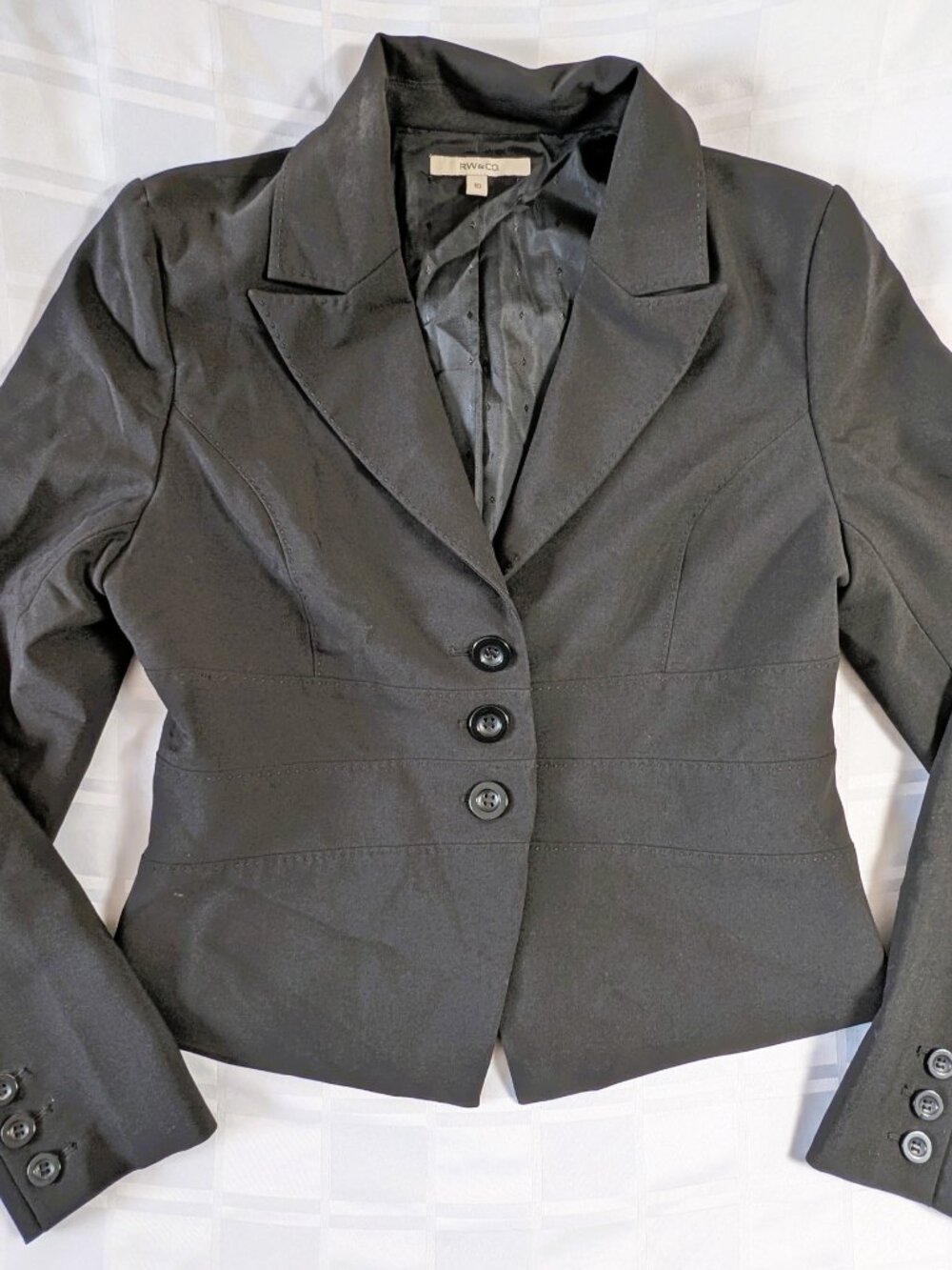 RW&CO WOMEN'S GRAY BLAZER BUSINESS JACKET FASHION FORMAL WEAR SIZE 10 STYLE - Picture 16 of 16